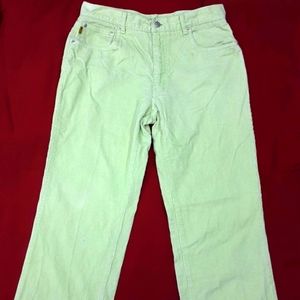 Blue Asphalt Mid-Rise Corduroy Jeans Size 11 JR Celery Green